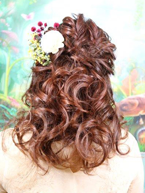 しっかりカールのハーフアップ